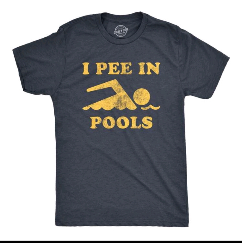 Crazy Dog T-Shirts Dark Gray Tee with Bold Yellow Graphic